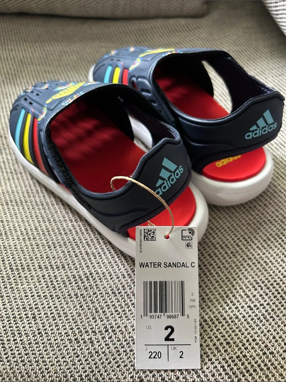 adidas Kids Navy Rainbow Water Sandal